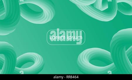 Futuristische green Gradient geometrischen Hintergrund. Flüssig Farbe Tapete Design. 3d-gewellten Formen abstrakt Hintergrund. Lebendige fließenden Kurven. Trendy comp Stock Vektor