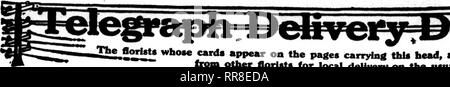. Floristen Review [microform]. Blumenzucht. 106 Dem Floristen^ Review Decembeb U, 1922. TheflorteU, die Karten werden auf den Seiten dieser Kopf tragen, sind bereit, die fiU Bestellungen^ aus anderen Floristen für die lokale Zustellung auf der üblichen Basis. ". Bitte beachten Sie, dass diese Bilder sind von der gescannten Seite Bilder, die digital für die Lesbarkeit verbessert haben mögen - Färbung und Aussehen dieser Abbildungen können nicht perfekt dem Original ähneln. extrahiert. Chicago: Floristen Pub. Co Stockfoto