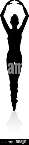 Tanzen Ballett Tänzerin Silhouette Stock Vektor