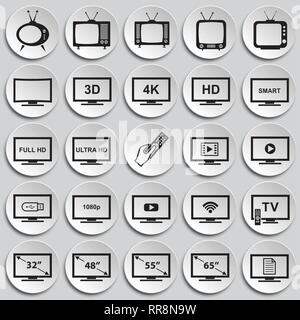 TV Symbole auf dem Teller Hintergrund für Grafik- und Webdesign, modernen einfachen Vektor unterzeichnen. Internet Konzept. Trendy Symbol für Web site Design web-Taste oder mobile App. Stock Vektor