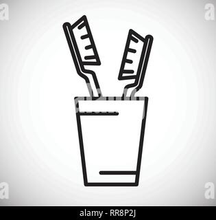 Zahnbürsten Linie Symbol auf weißem Hintergrund für Grafik- und Webdesign, modernen einfachen Vektor unterzeichnen. Internet Konzept. Trendy Symbol für Web site Design web-Taste oder mobile App. Stock Vektor