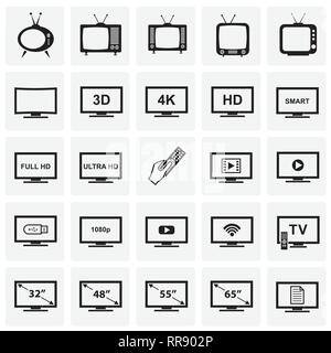 TV Symbole auf Plätzen Hintergrund für Grafik- und Webdesign, modernen einfachen Vektor unterzeichnen. Internet Konzept. Trendy Symbol für Web site Design web-Taste oder mobile App. Stock Vektor