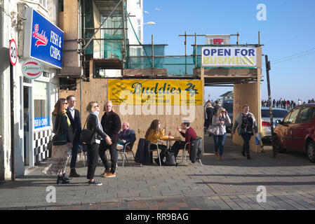 Brighton, England am 23. Februar 2019. Renovierung eines Restaurant. Stockfoto