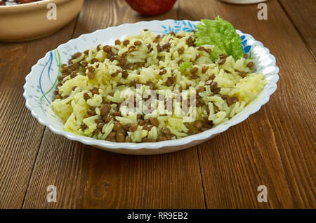 Puerto Rican gebratener Reis arroz Chino, sehr beliebt in Puerto Rico Stockfoto