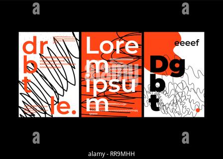 Universal trend Poster Vorlage mit hellem Fett geometrische Formen gesetzt Stock Vektor