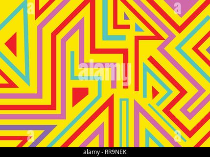 Abstrakte Graffiti geometrische Formen und Linien Muster Hintergrund Pop Art Stil. Vector Illustration Stock Vektor