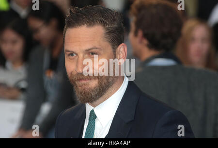 Sep 03, 2015 - London, England, UK-'Legende' Weltpremiere im Odeon, Leicester Square - Roter Teppich Ankünfte Foto zeigt: Tom Hardy Stockfoto