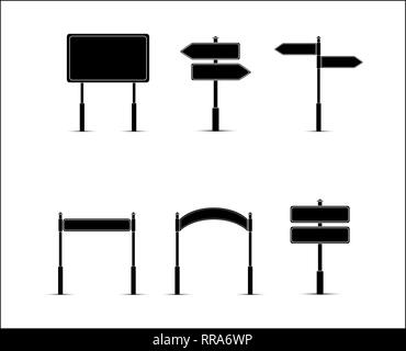 Satz von Vorlagen für die Gestaltung und Dekoration von Verkehrszeichen, Banner und Schilder Stock Vektor