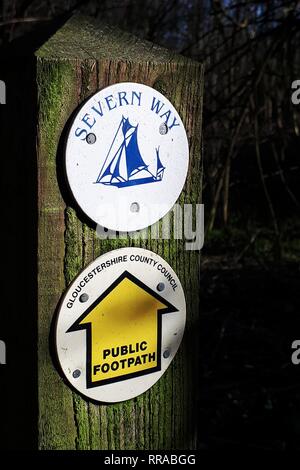 Severn Weise Zeichen an den Ufern des Flusses Severn, Gloucestershire, England Bild von Antony Thompson - tausend Wort Medien, KEIN VERKAUF, keine SYNDIZIERUNG Stockfoto