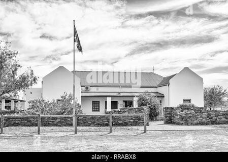 TANKWA KAROO NATIONAL PARK, SÜDAFRIKA, 30. AUGUST 2018: Die Rezeption der Tankwa Karoo National Park in der Northern Cape Provinz. Monoc Stockfoto