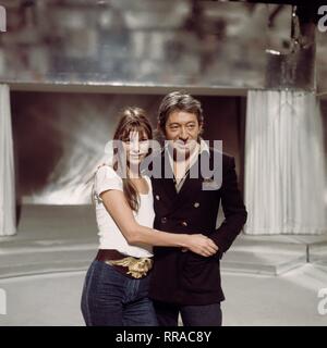 LIEDERCIRCUS/JANE BIRKIN und Serge Gainsbourg bei einem Gastauftritt in der ZDF-Show "Liedercircus', 3. Juni 1977/Überschrift: LIEDERCIRCUS Stockfoto