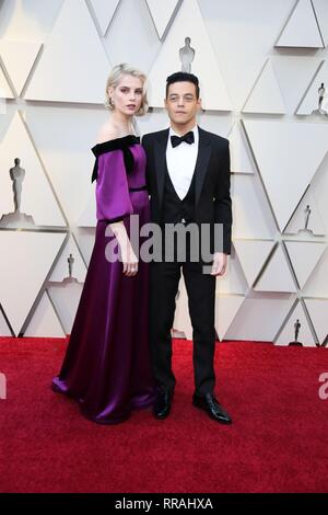 Los Angeles, CA, USA. 24 Feb, 2019. Lucy Boynton, Rami Malek in der Ankunftshalle, die 91St Academy Awards - Ankünfte, die Dolby Theater in Hollywood und Highland Center, Los Angeles, CA, United States, 24. Februar 2019. (Foto: Jef Hernandez/Everett Collection) bei der Ankunft für den 91st Academy Awards - Ankünfte, die Dolby Theater in Hollywood und Highland Center, Los Angeles, CA, 24. Februar 2019. Credit: Everett Collection Inc/Alamy leben Nachrichten Stockfoto