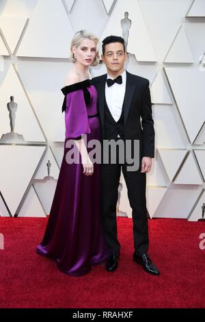 Los Angeles, CA, USA. 24 Feb, 2019. Lucy Boynton, Rami Malek in der Ankunftshalle, die 91St Academy Awards - Ankünfte, die Dolby Theater in Hollywood und Highland Center, Los Angeles, CA, United States, 24. Februar 2019. (Foto: Jef Hernandez/Everett Collection) bei der Ankunft für den 91st Academy Awards - Ankünfte, die Dolby Theater in Hollywood und Highland Center, Los Angeles, CA, 24. Februar 2019. Credit: Everett Collection Inc/Alamy leben Nachrichten Stockfoto