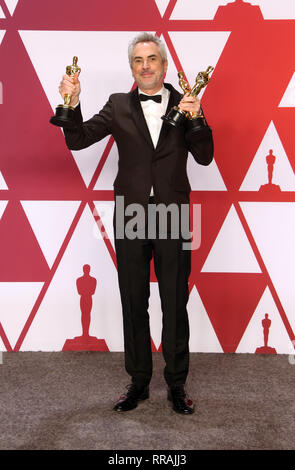 Hollywood, Kalifornien, USA. 24 Feb, 2019. Alfonso Cuaron, auf der 91. jährlichen Academy Awards Presse in Hollywood und Highland am 24. Februar 2019 in Hollywood, Kalifornien. Credit: Faye Sadou/Medien Punch/Alamy leben Nachrichten Stockfoto