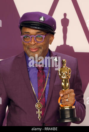 Hollywood, Kalifornien, USA. 24 Feb, 2019. Spike Lee, auf der 91. jährlichen Academy Awards Presse in Hollywood und Highland am 24. Februar 2019 in Hollywood, Kalifornien. Credit: Faye Sadou/Medien Punch/Alamy leben Nachrichten Stockfoto