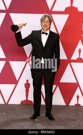 HOLLYWOOD, Kalifornien - 24. Februar: Peter Farrelly, auf der 91. jährlichen Academy Awards Presse in Hollywood und Highland am 24. Februar 2019 in Hollywood, Kalifornien. Credit: Faye Sadou/MediaPunch Stockfoto