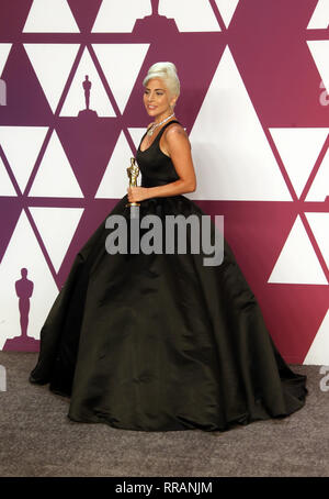 HOLLYWOOD, Kalifornien - 24. Februar: Lady Gaga, auf der 91. jährlichen Academy Awards Presse in Hollywood und Highland am 24. Februar 2019 in Hollywood, Kalifornien. Credit: Faye Sadou/MediaPunch Stockfoto