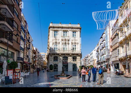 Cartagena, Murcia, Spanien; Februar 2017: Straßen und Gebäude im historischen Zentrum der Stadt Cartagena, in der Provinz Murcia Stockfoto