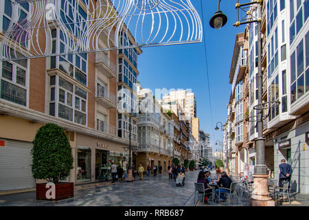 Cartagena, Murcia, Spanien; Februar 2017: Straßen und Gebäude im historischen Zentrum der Stadt Cartagena, in der Provinz Murcia Stockfoto