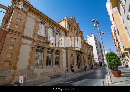 Cartagena, Murcia, Spanien; Februar 2017: Straßen und Gebäude im historischen Zentrum der Stadt Cartagena, in der Provinz Murcia Stockfoto
