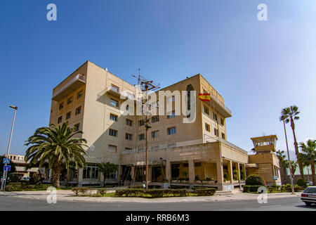 Cartagena, Murcia, Spanien; Februar 2017: Blick auf die Fassade der Casa del Mar der Stadt Cartagena, Spanien Stockfoto