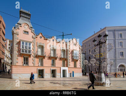 Cartagena, Murcia, Spanien; Februar 2017: Blick auf die Fassade des Museums der Stadt Cartagena, Spanien Stockfoto