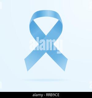 Das Bewusstsein des blauen Bandes. Welt Prostatakrebs Tag Konzept. Auf einem Hintergrund isoliert. Vector Illustration. Stock Vektor