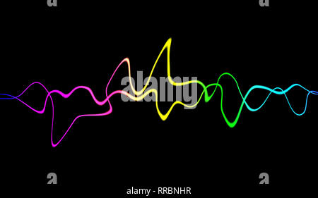 Audio digital Equalizer Technologie, Puls Musical. Abstrakte farbenfrohe Schallwellen für Party, DJ, Pub, Clubs, Disco. Stockfoto