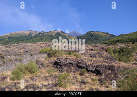 Die Natur des Ätna in Sizilien. Reise durch die Vulkanlandschaft. National Park und besuchen, von Italien, in der Provinz von Catania. Stockfoto