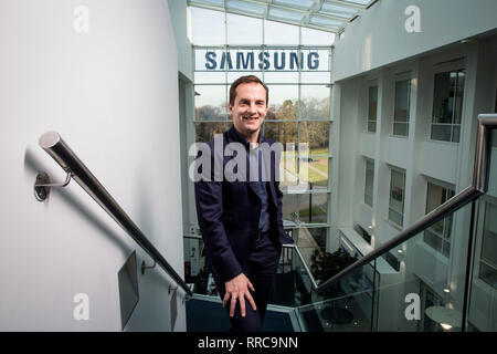 Conor Pierce, Samsung UK Vice President. Foto: JEFF GILBERT 13.02.2019 Chertsey, Surrey, Großbritannien Stockfoto