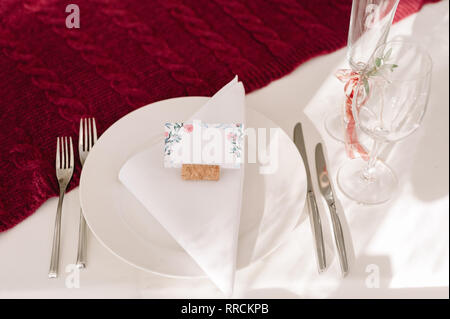 Hochzeit Tischdekoration für die Braut Stockfoto