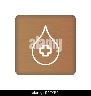 Blut spende Symbol auf Holzklötze isoliert auf einem weißen Hintergrund. Vector Illustration. Stock Vektor