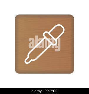 Dropper Symbol auf Holzklötze isoliert auf einem weißen Hintergrund. Vector Illustration. Stock Vektor