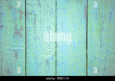 Grün und Blau schäbig aus Holz Textur, Board vertikal Stockfoto
