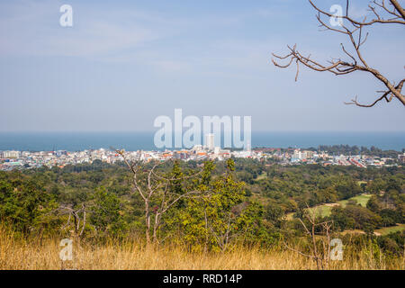 Blick auf die Stadt aus der Sicht von Hua Hin Stockfoto