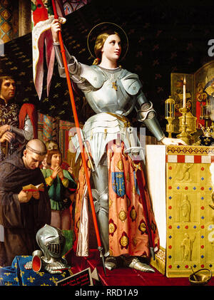 Jeanne d'Arc an der Krönung Karls VII., 1854, Jean Auguste Dominique Ingres, Malerei Stockfoto
