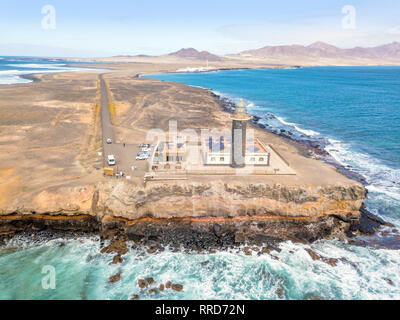 Punta Jandia Leuchtturm im Süden von Fuerteventura, Kanarische Inseln, Spanien Stockfoto