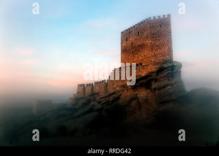 Burg von Zafra. Game of Thrones, Tower of Joy. Hombrados, Campillo de Dueñas, Guadalajara, Castilla La mancha, Spanien, Europa Stockfoto