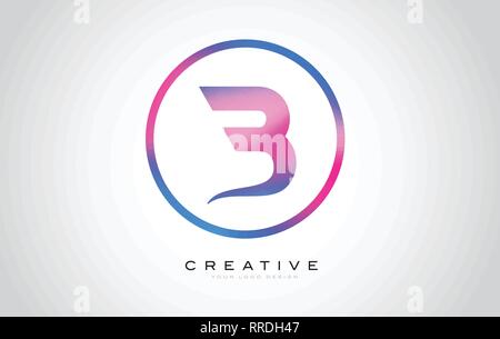 B Schreiben Monogramm Logo Design. Moderne B Symbol mit Kreativen schönen Lila Schwarz Monogramm Design. Stock Vektor