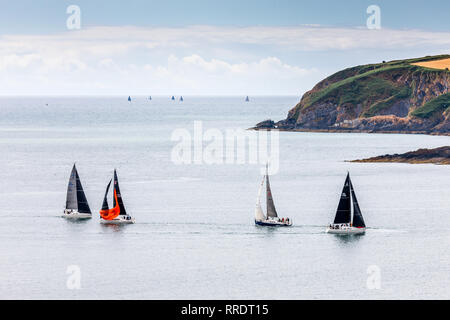 Myrtleville, Cork, Irland. 16. Juli 2018. Yachten, die im Volvo Cork Woche biennale Segelregatta aus Crosshaven Co.Cork, Irland. Stockfoto