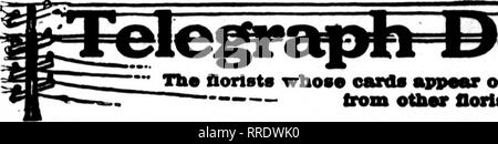 . Floristen Review [microform]. Blumenzucht. 114 Die Apkil Rorists^ Review 28, 1921. Die Oorlsts deren Karten auf der Stimulationsimpulse earrrinc dieser Kopf * bereit sind, Aufträge zu füllen. Von anderen Floristen für lokale deUvenr nmal Auf der Grundlage. Bitte beachten Sie, dass diese Bilder sind von der gescannten Seite Bilder, die digital für die Lesbarkeit verbessert haben mögen - Färbung und Aussehen dieser Abbildungen können nicht perfekt dem Original ähneln. extrahiert. Chicago: Floristen Pub. Co Stockfoto