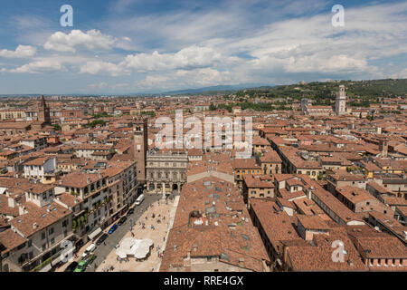 Blick vom Torre del Mangia in Siena, Italien Stockfoto