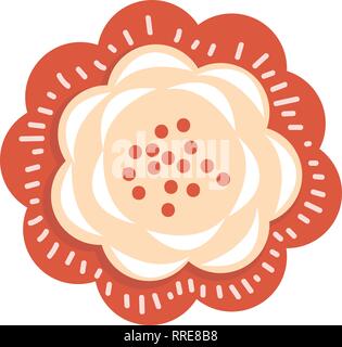 Blumenstrauß aus einer Blume ähnlich wie eine Sonnenblume und Zweige der kleinen Blumen Stock Vektor