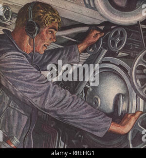 Torpedoman auf U-Boot. Stockfoto