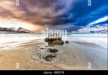 Dramatische Strand auf Whale Island Stockfoto