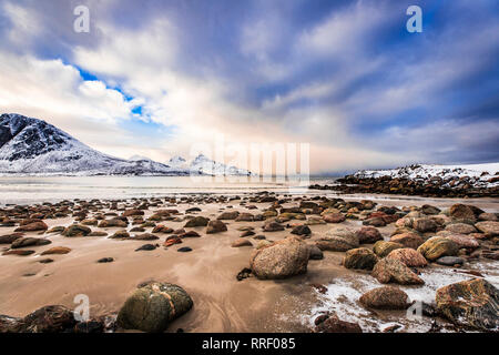 Dramatische Strand auf Whale Island Stockfoto