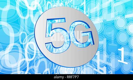 5. Generation von Mobilfunknetzen, binären Code Nummern Hintergrund vektor Konzeption Stock Vektor