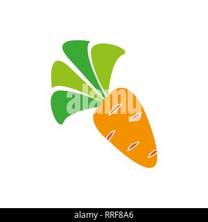 Flache Symbol orange Linie Karotte auf weißem Hintergrund. Vector Illustration.eps 10. Stock Vektor