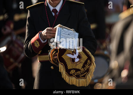 Die dominikanische Bruderschaft des Heiligen Christus des Sieges, Unserer Lieben Frau vom Rosenkranz in Ihrer schmerzhaften Geheimnisse Stockfoto