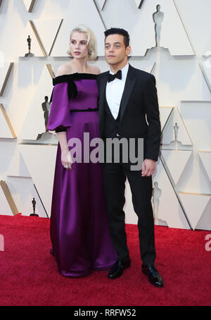 Usa 25 Feb, 2019. 24. Februar 2019 - Hollywood, Kalifornien - Lucy Boynton, Rami Malek. 91. jährlichen Academy Awards präsentiert, die von der Akademie der Künste und Wissenschaften im Hollywood & Highland Center statt. Photo Credit: AdMedia Credit: AdMedia/ZUMA Draht/Alamy leben Nachrichten Stockfoto